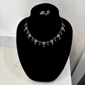 Vintage Liz Palacios Swarovski Crystal Necklace & Earrings Matching Set